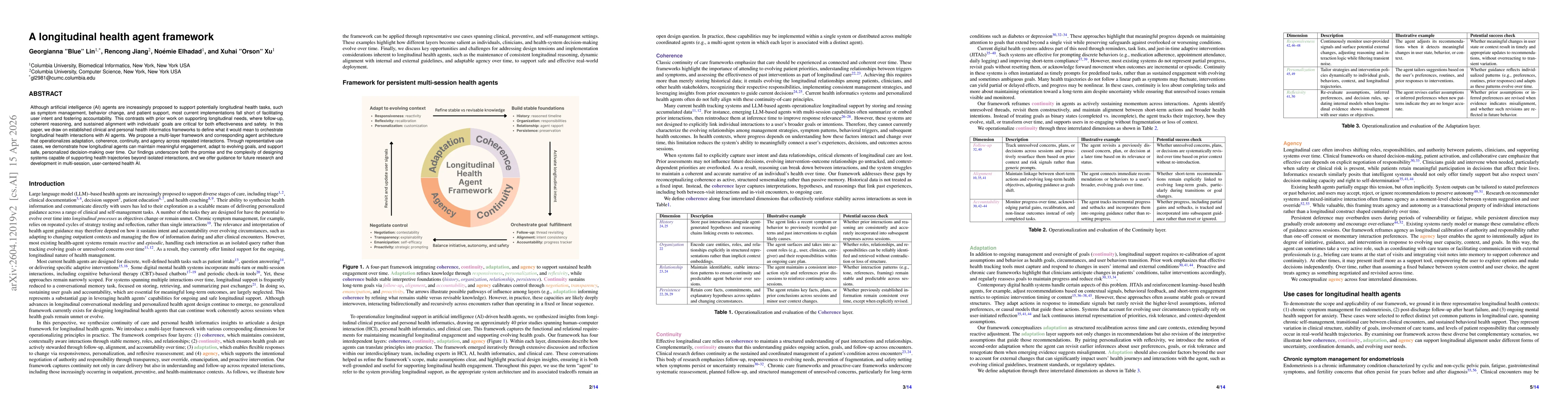 Thumbnail for A longitudinal health agent framework