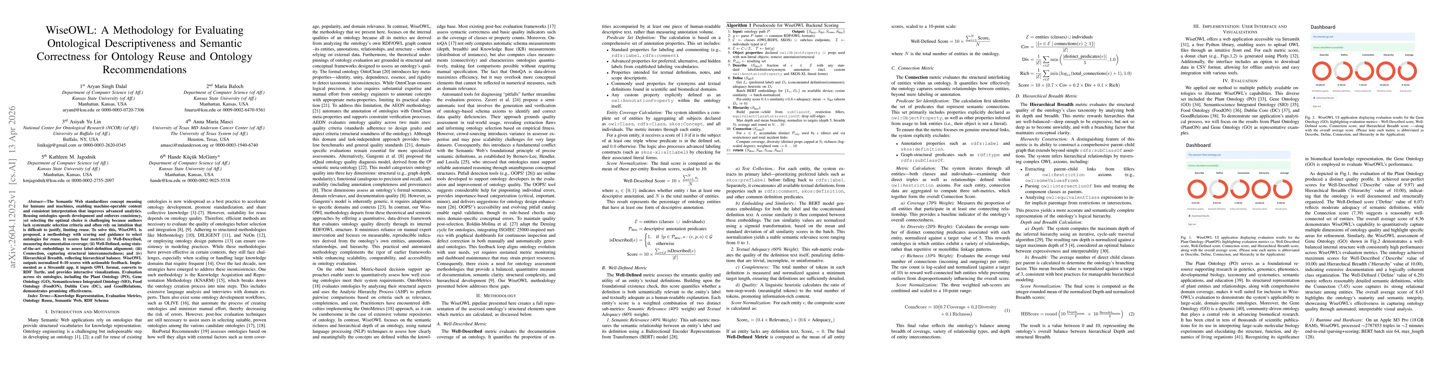 Thumbnail for WiseOWL: A Methodology for Evaluating Ontological Descriptiveness and Semantic Correctness for Ontology Reuse and Ontology Recommendations