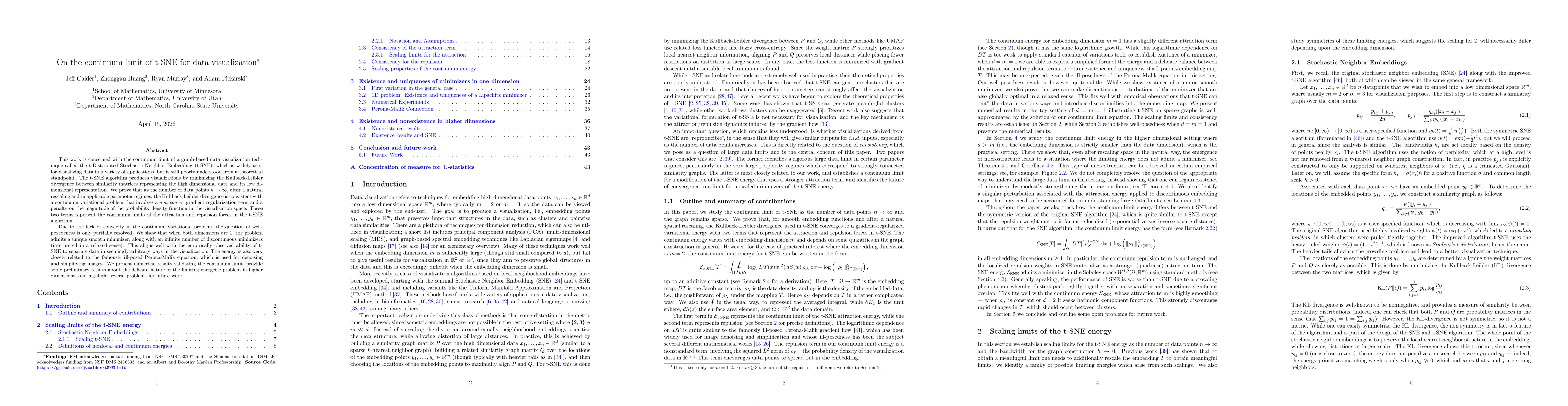 Thumbnail for On the continuum limit of t-SNE for data visualization