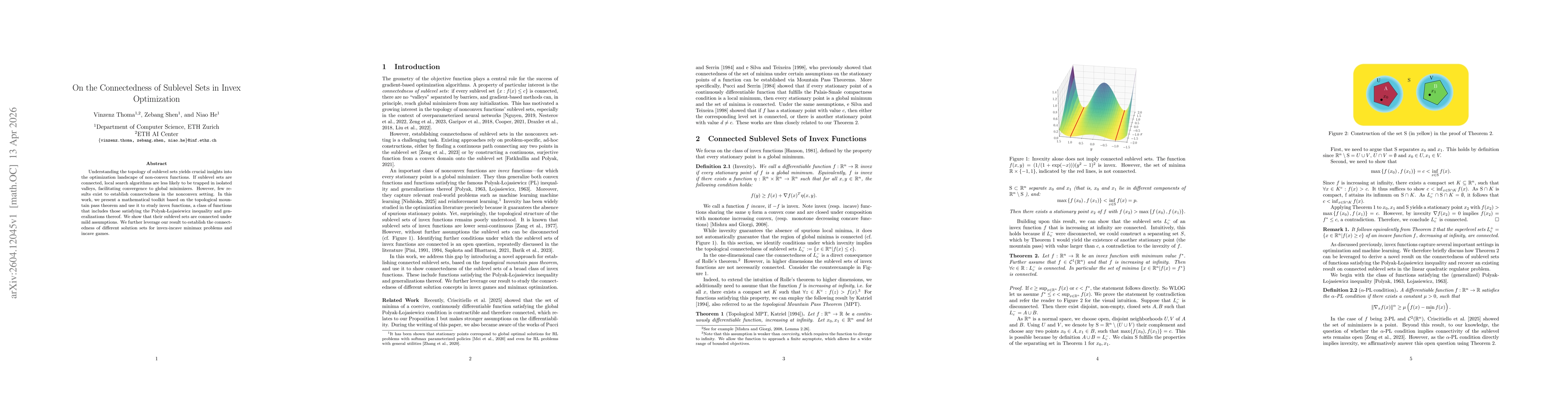 Thumbnail for On the Connectedness of Sublevel Sets in Invex Optimization