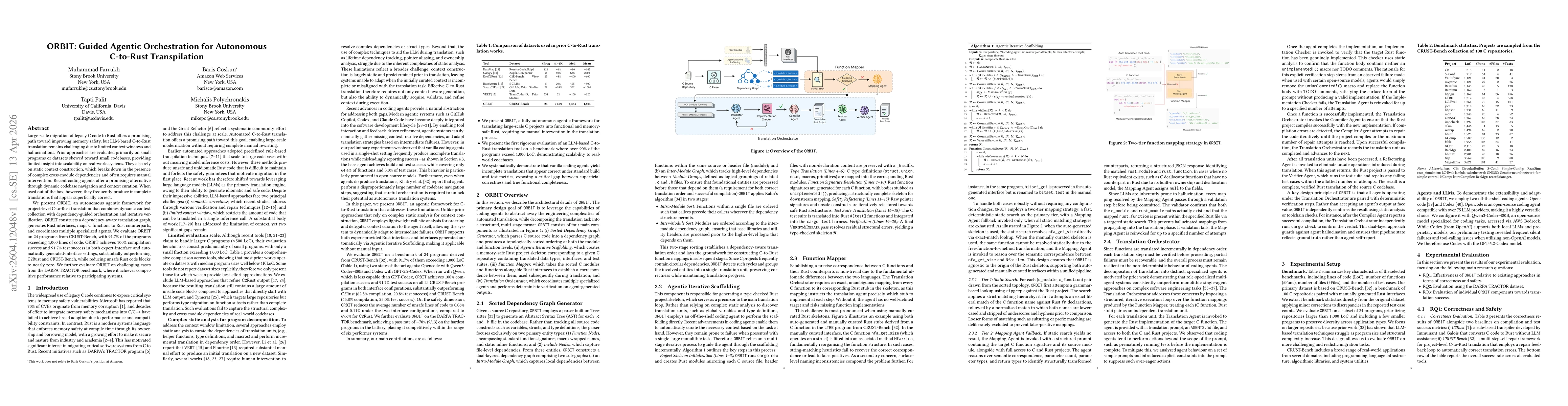 Thumbnail for ORBIT: Guided Agentic Orchestration for Autonomous C-to-Rust Transpilation