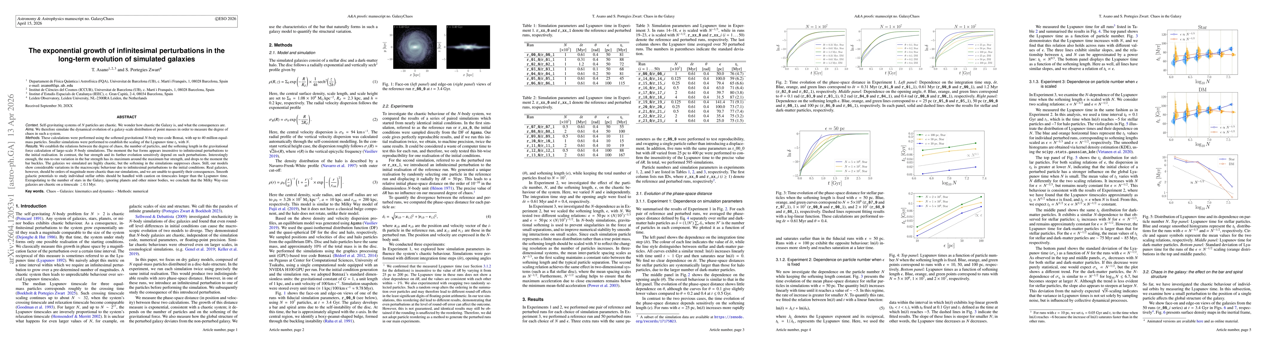 Thumbnail for The exponential growth of infinitesimal perturbations in the long-term evolution of simulated galaxies