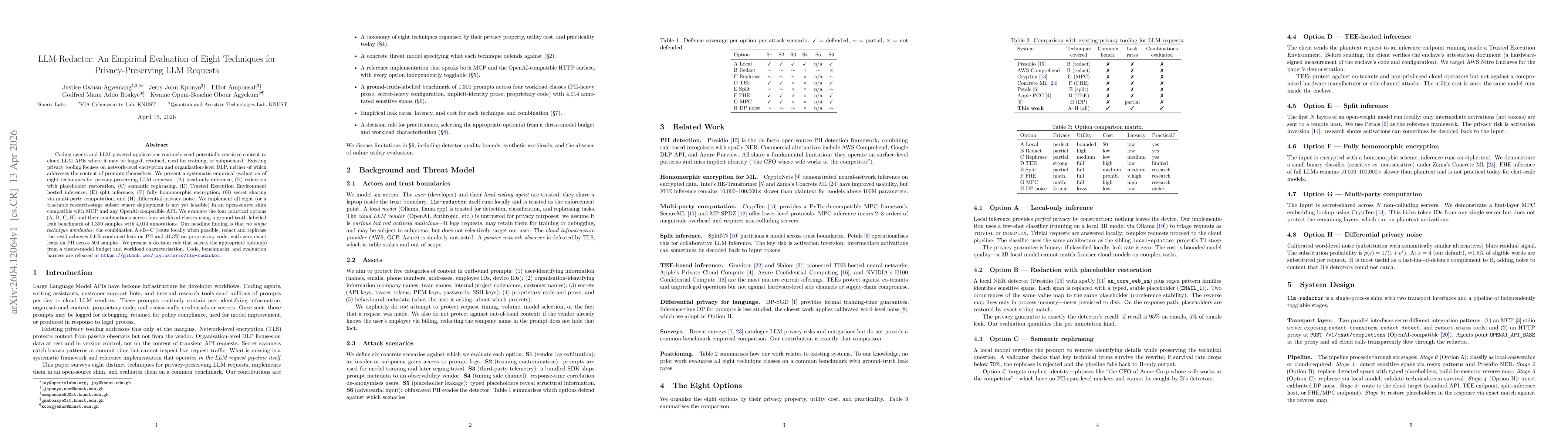 Thumbnail for LLM-Redactor: An Empirical Evaluation of Eight Techniques for Privacy-Preserving LLM Requests