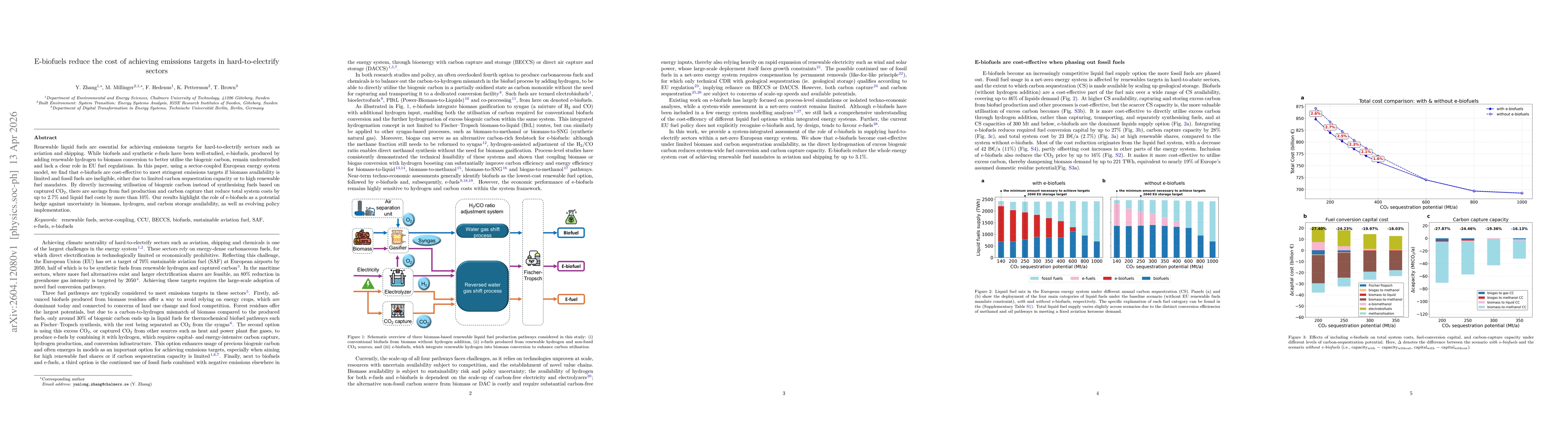 Thumbnail for E-biofuels reduce the cost of achieving emissions targets in hard-to-electrify sectors