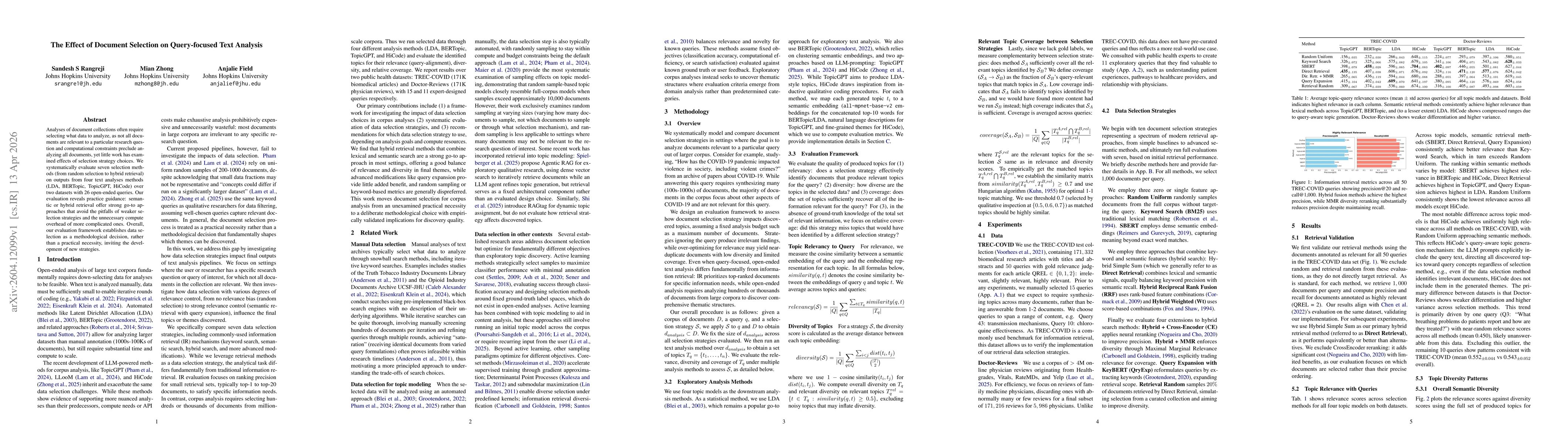 Thumbnail for The Effect of Document Selection on Query-focused Text Analysis