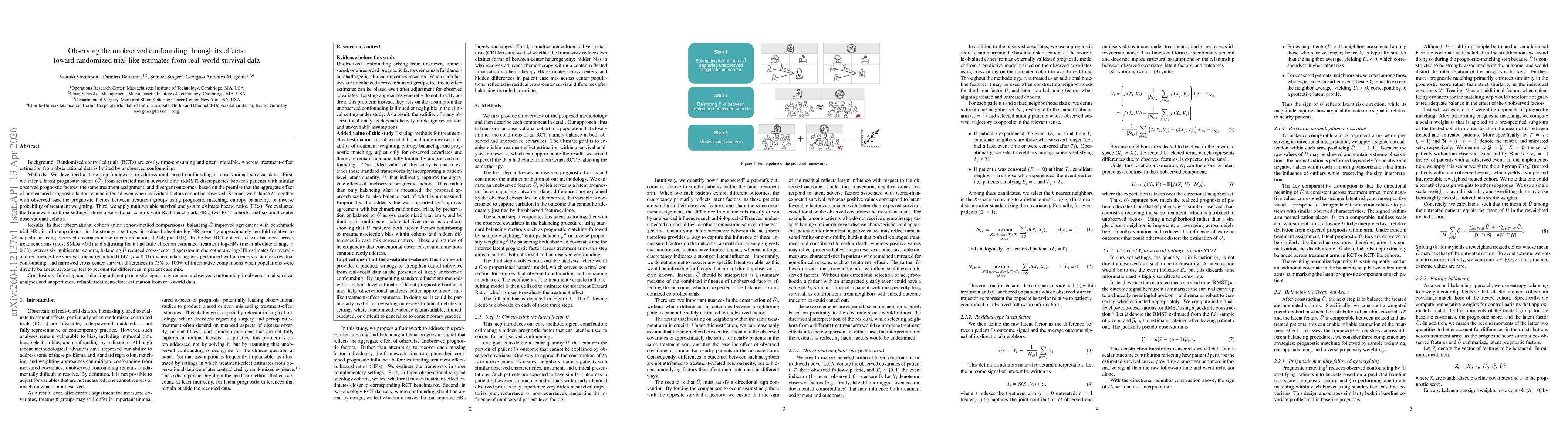 Thumbnail for Observing the unobserved confounding through its effects: toward randomized trial-like estimates from real-world survival data