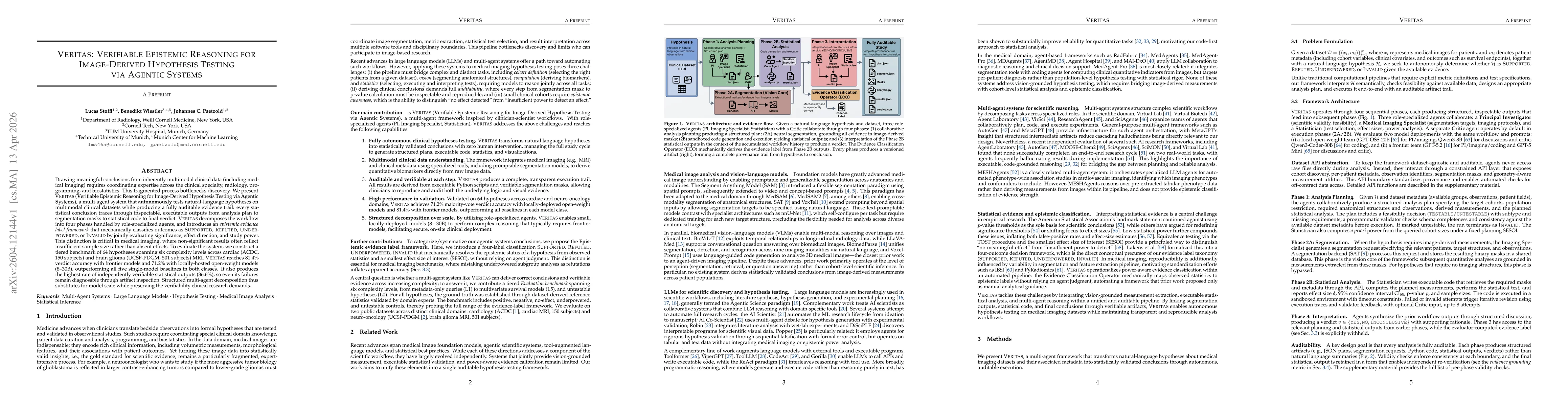 Thumbnail for VERITAS: Verifiable Epistemic Reasoning for Image-Derived Hypothesis Testing via Agentic Systems