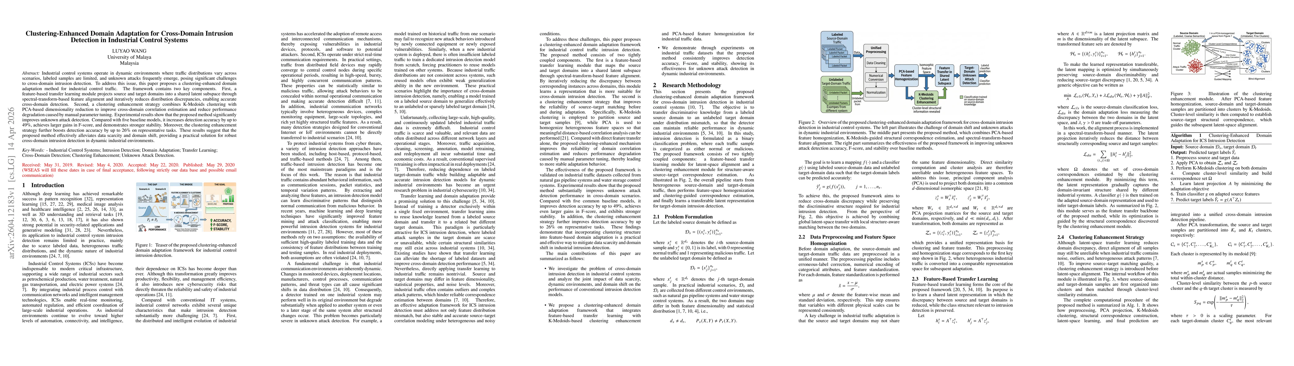 Thumbnail for Clustering-Enhanced Domain Adaptation for Cross-Domain Intrusion Detection in Industrial Control Systems