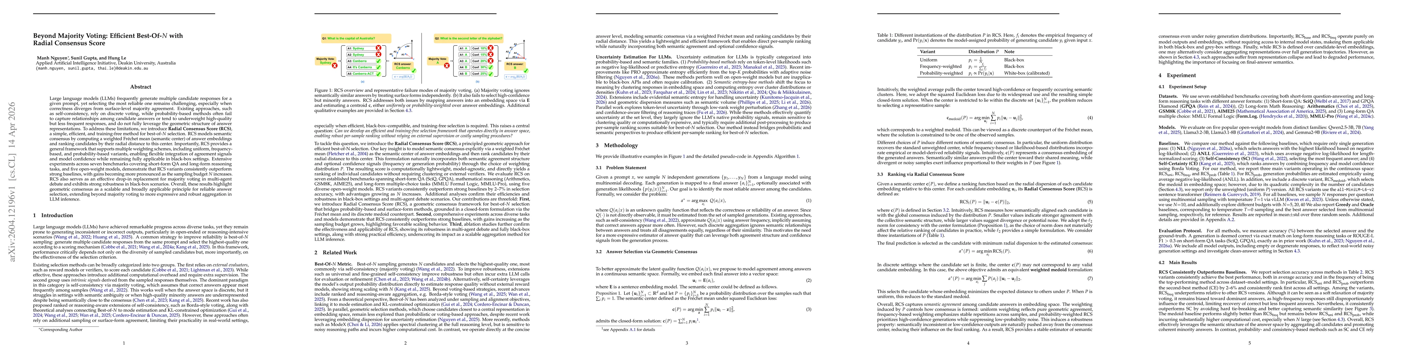 Thumbnail for Beyond Majority Voting: Efficient Best-Of-N with Radial Consensus Score