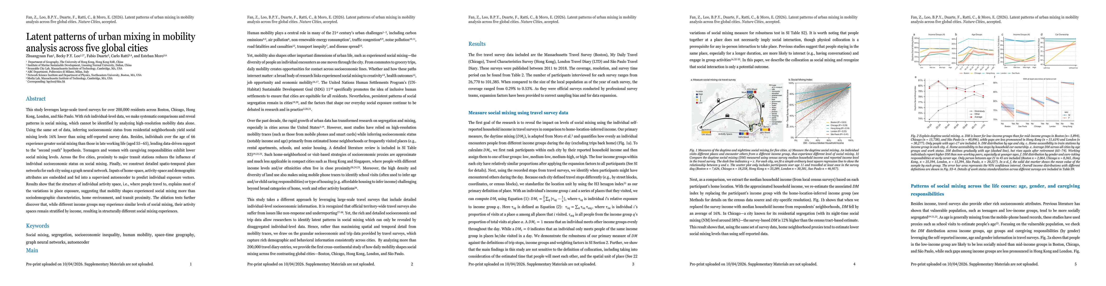 Thumbnail for Latent patterns of urban mixing in mobility analysis across five global cities
