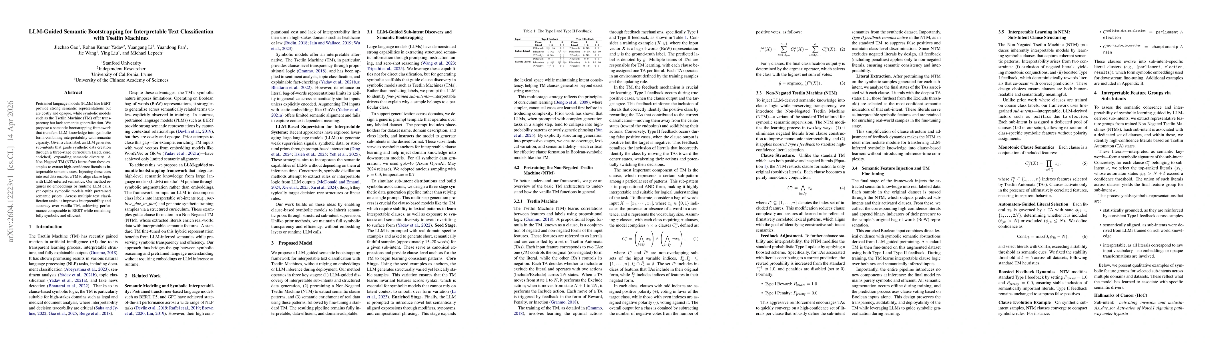 Thumbnail for LLM-Guided Semantic Bootstrapping for Interpretable Text Classification with Tsetlin Machines
