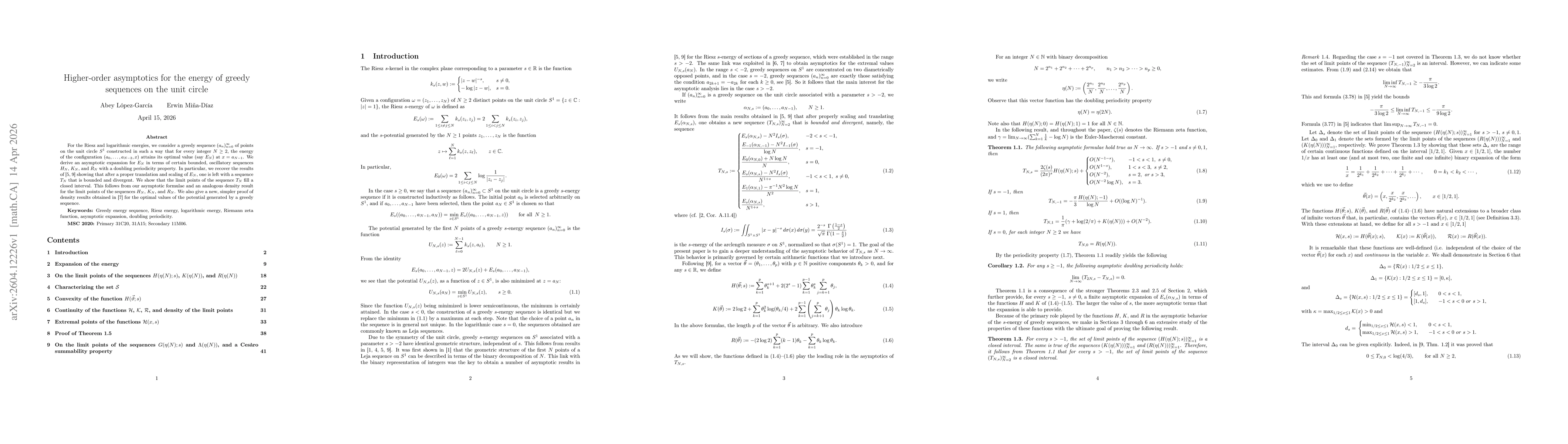 Thumbnail for Higher-order asymptotics for the energy of greedy sequences on the unit circle