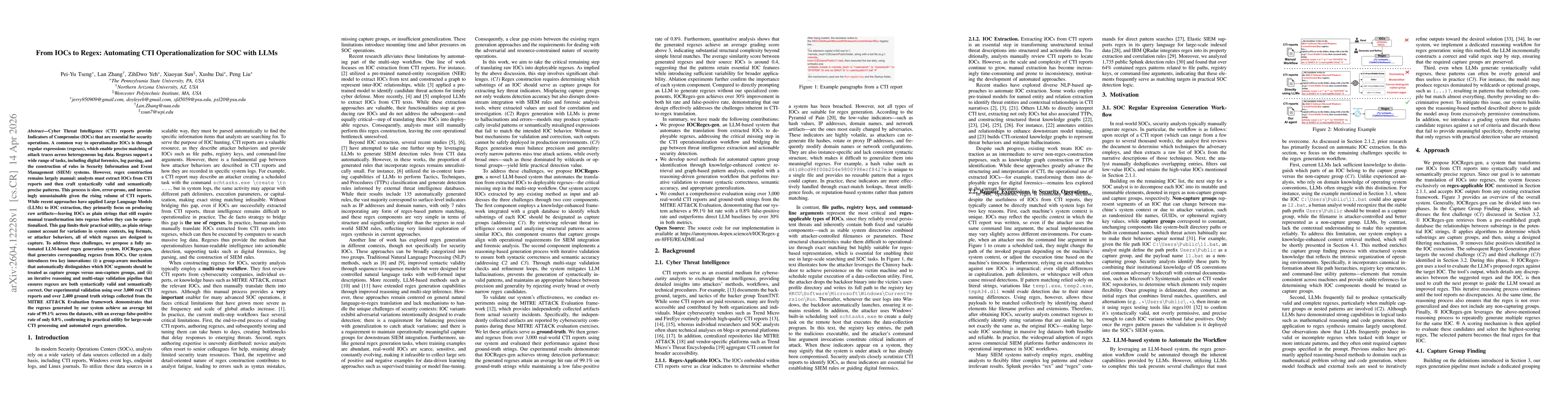 Thumbnail for From IOCs to Regex: Automating CTI Operationalization for SOC with LLMs