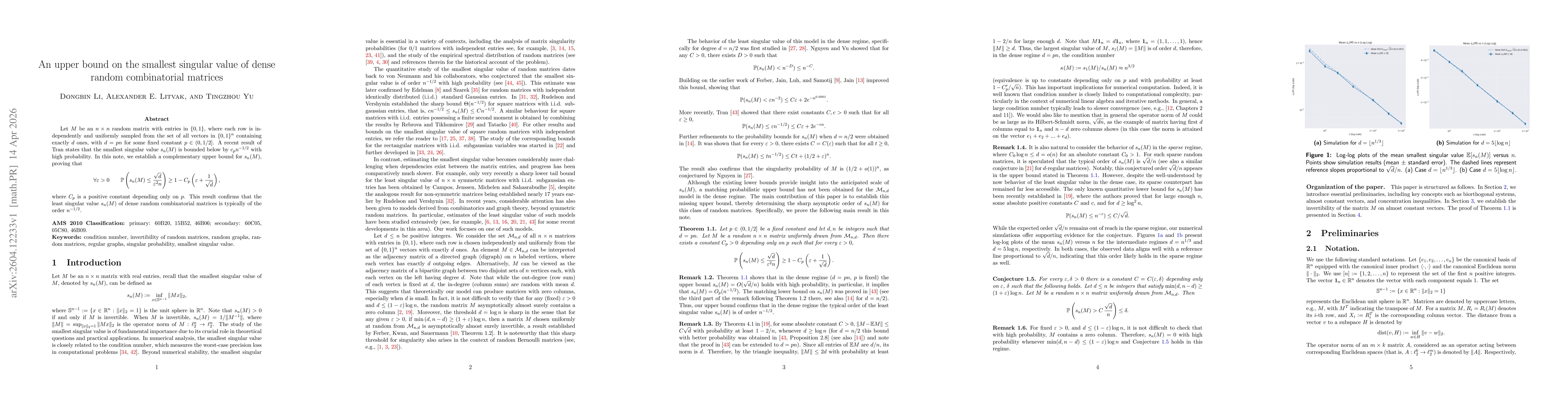 Thumbnail for An upper bound on the smallest singular value of dense random combinatorial matrices