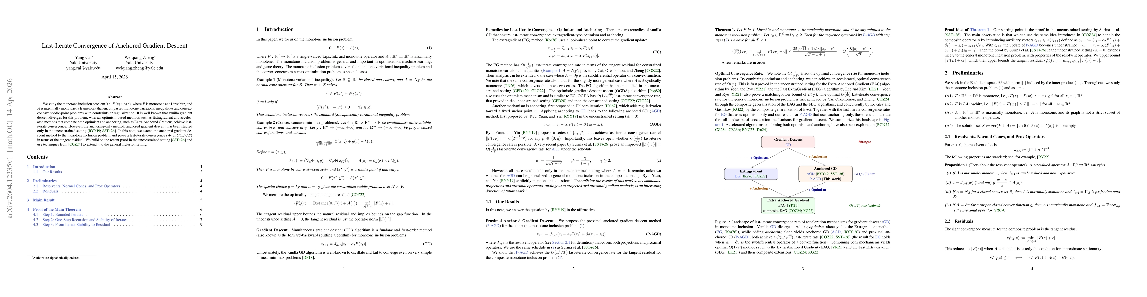 Thumbnail for Last-Iterate Convergence of Anchored Gradient Descent