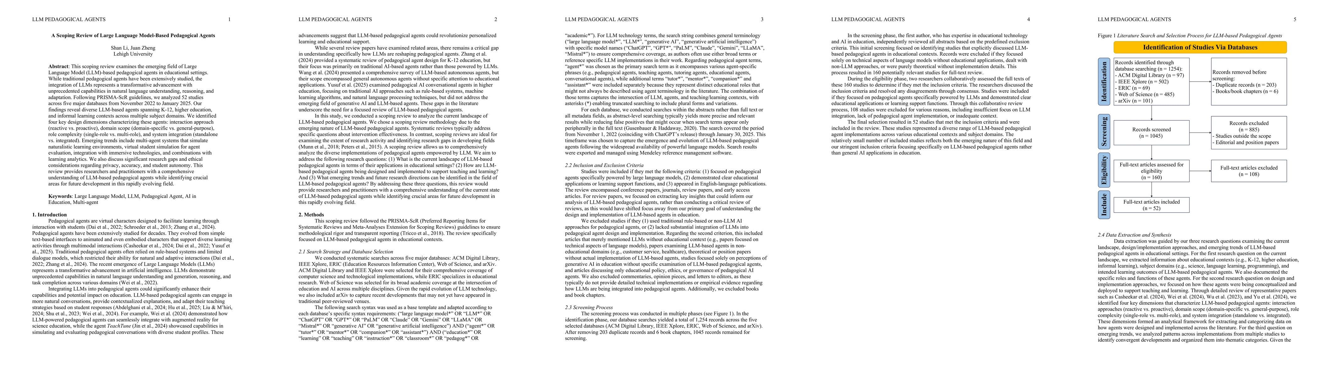 Thumbnail for A Scoping Review of Large Language Model-Based Pedagogical Agents