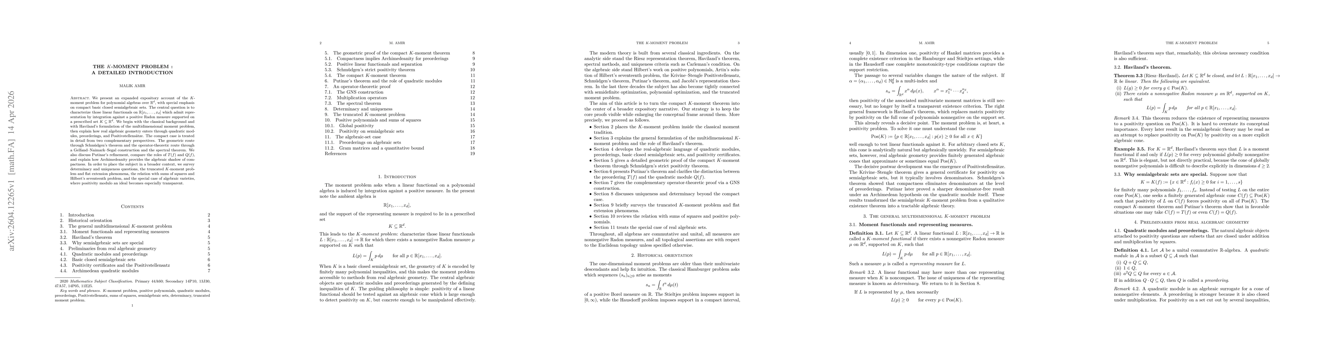 Thumbnail for The K-moment problem: A detailed introduction
