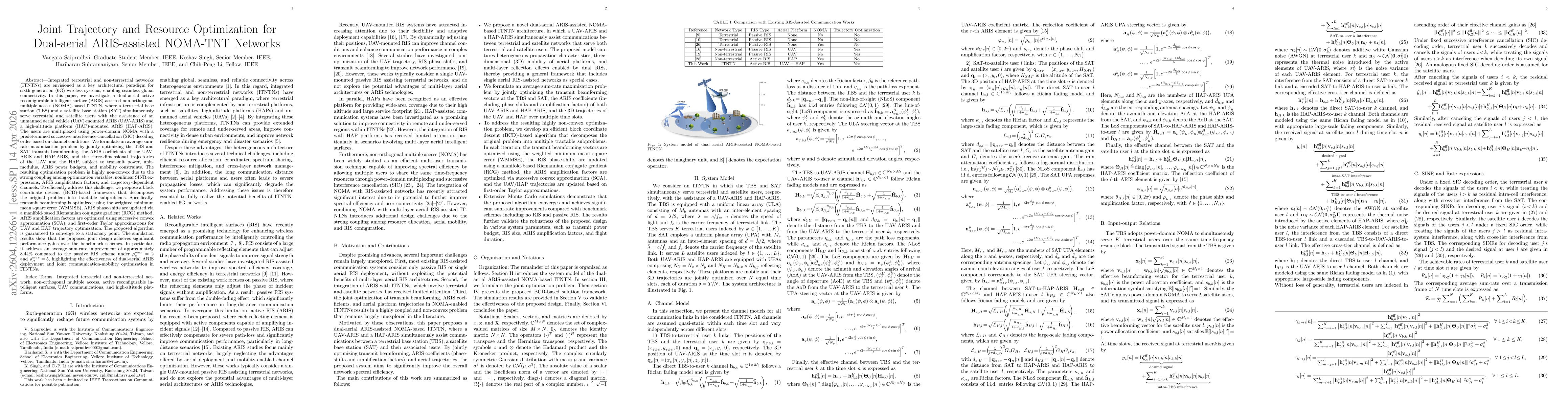 Thumbnail for Joint Trajectory and Resource Optimization for Dual-aerial ARIS-assisted NOMA-TNT Networks