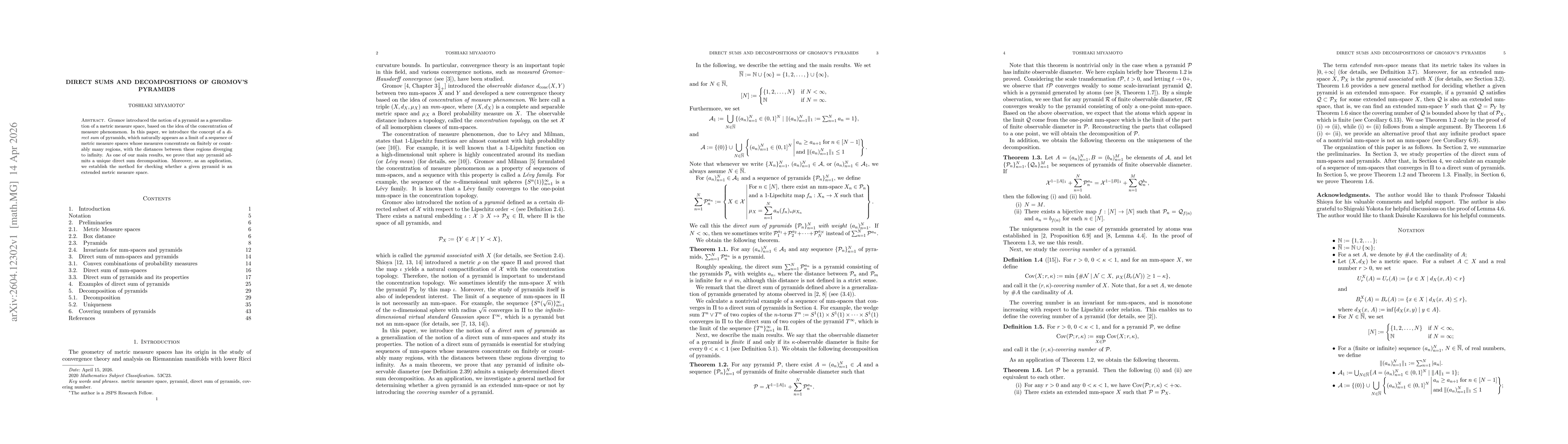 Thumbnail for Direct sums and decompositions of Gromov's pyramids