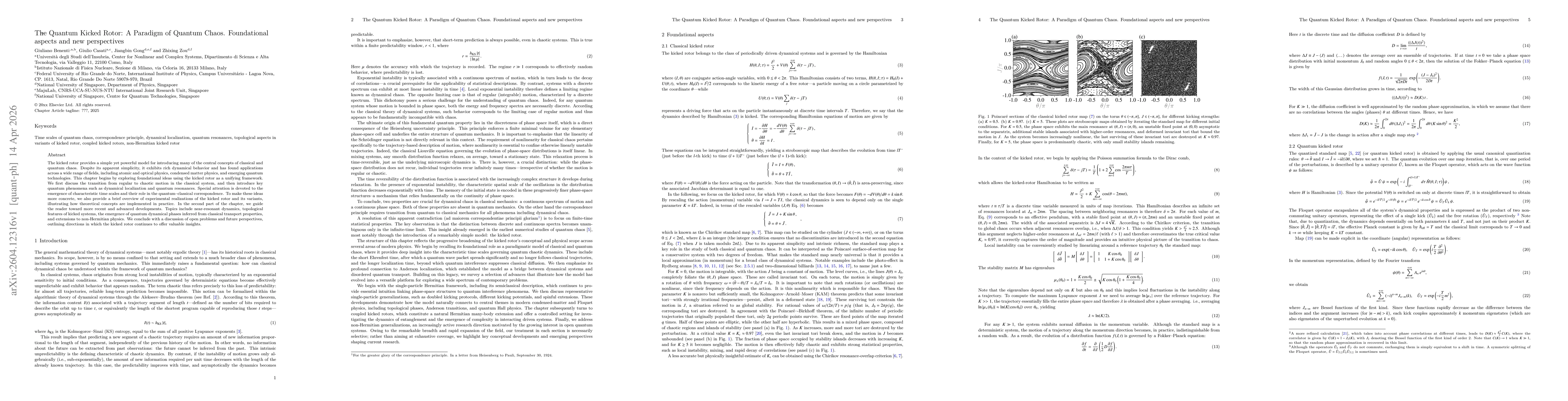 Thumbnail for The Quantum Kicked Rotor: A Paradigm of Quantum Chaos. Foundational aspects and new perspectives