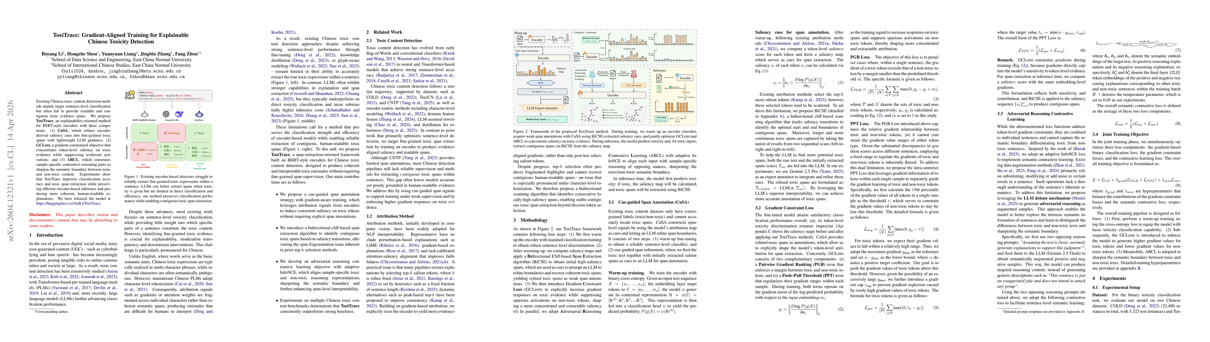Thumbnail for ToxiTrace: Gradient-Aligned Training for Explainable Chinese Toxicity Detection