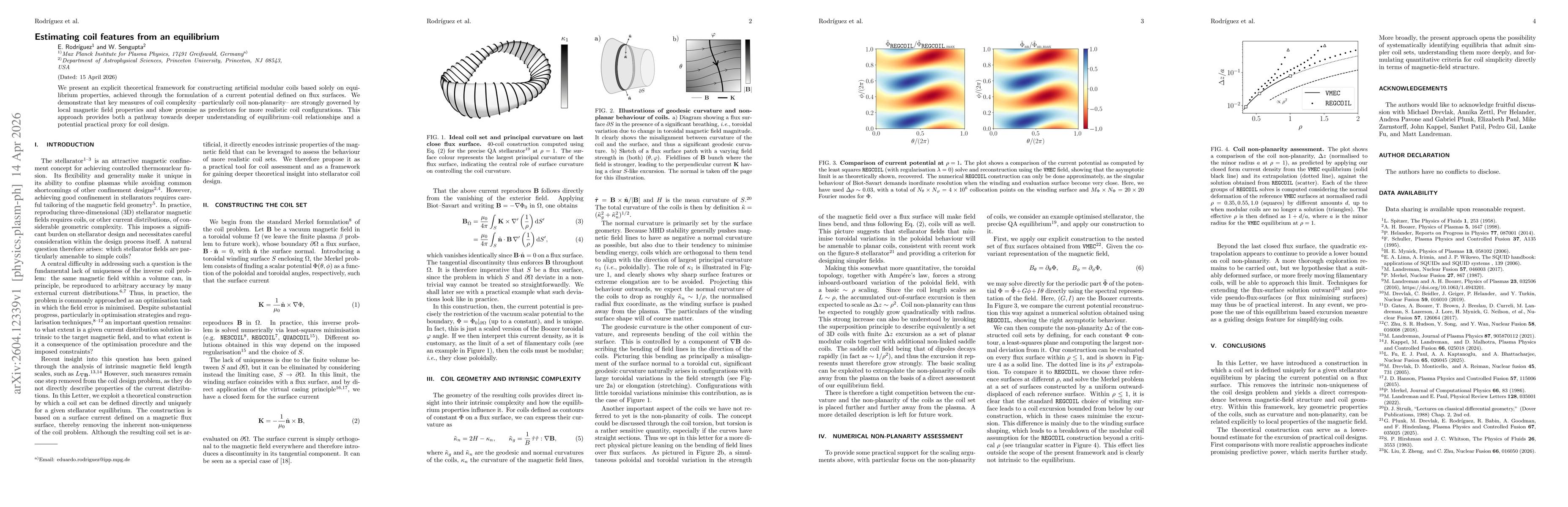 Thumbnail for Estimating coil features from an equilibrium
