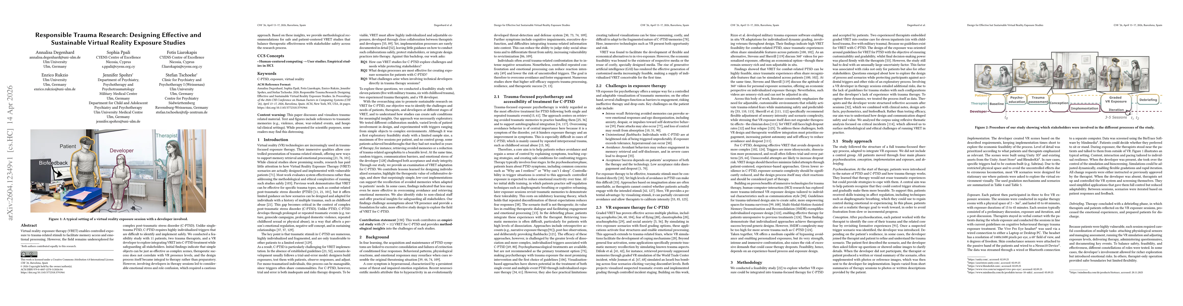 Thumbnail for Responsible Trauma Research: Designing Effective and Sustainable Virtual Reality Exposure Studies