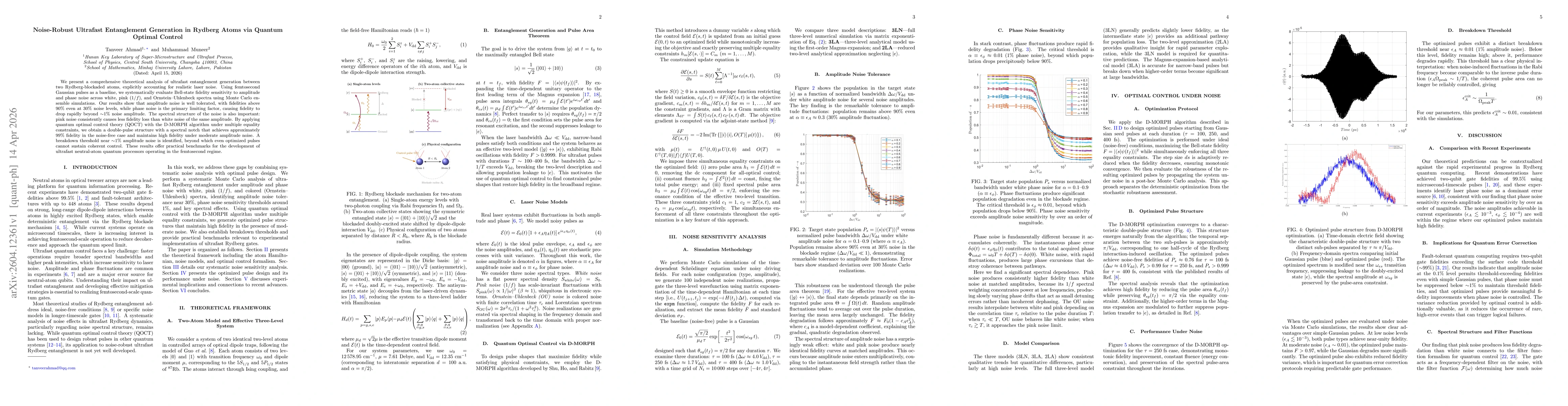 Thumbnail for Noise-Robust Ultrafast Entanglement Generation in Rydberg Atoms via Quantum Optimal Control