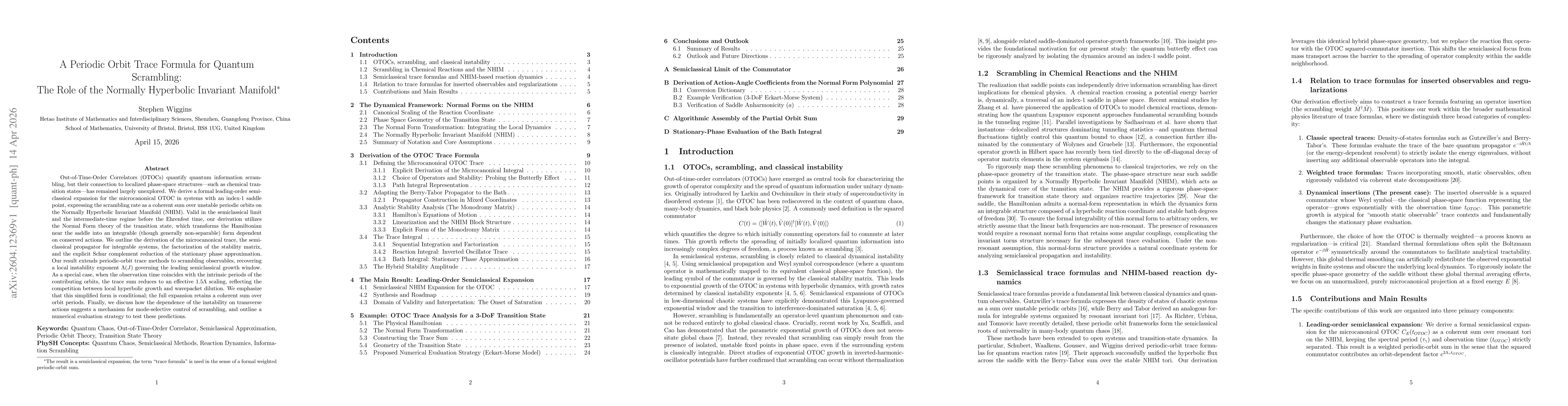 Thumbnail for A Periodic Orbit Trace Formula for Quantum Scrambling: The Role of the Normally Hyperbolic Invariant Manifold