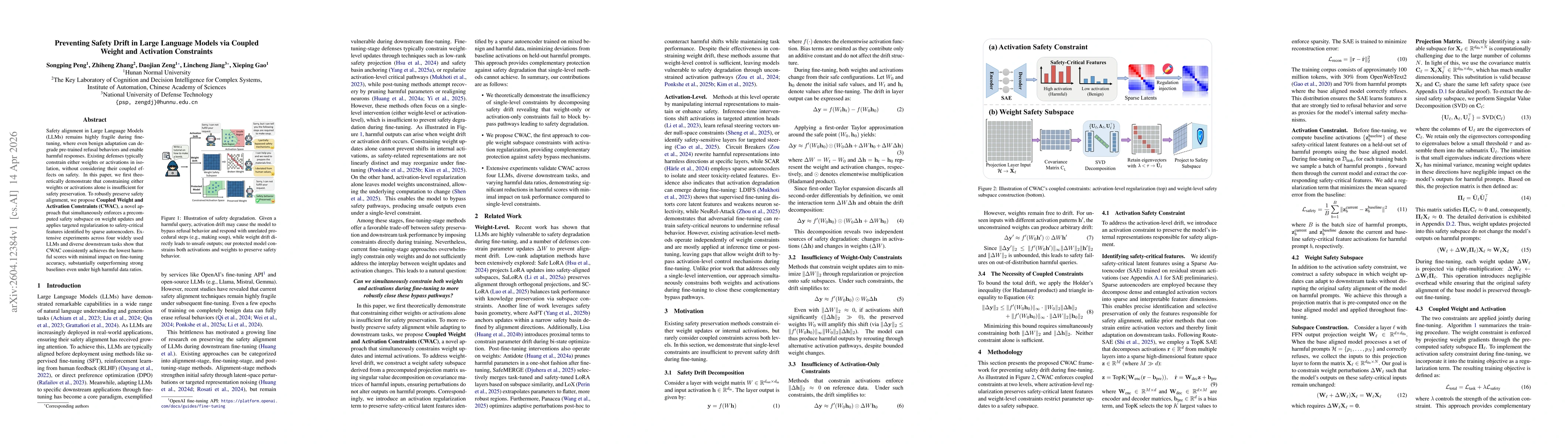 Thumbnail for Preventing Safety Drift in Large Language Models via Coupled Weight and Activation Constraints