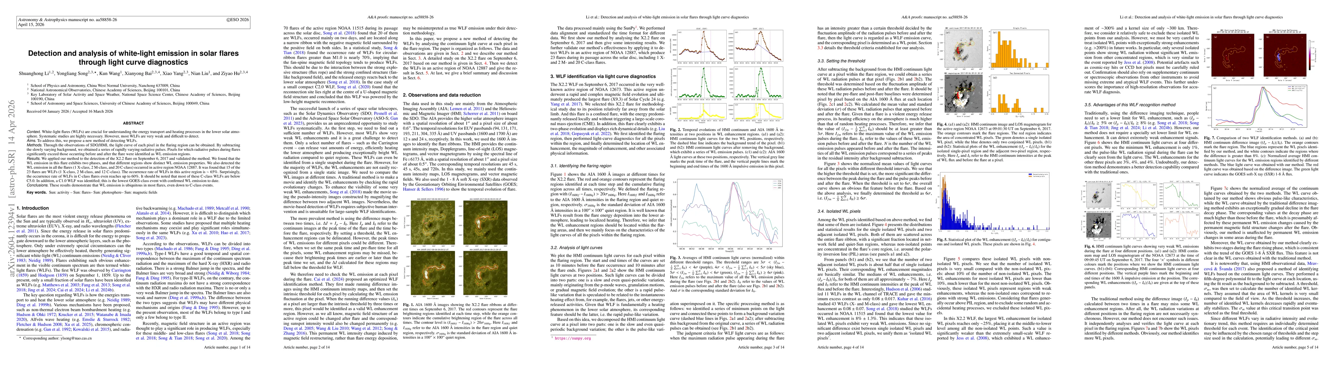 Thumbnail for Detection and analysis of white-light emission in solar flares through light curve diagnostics