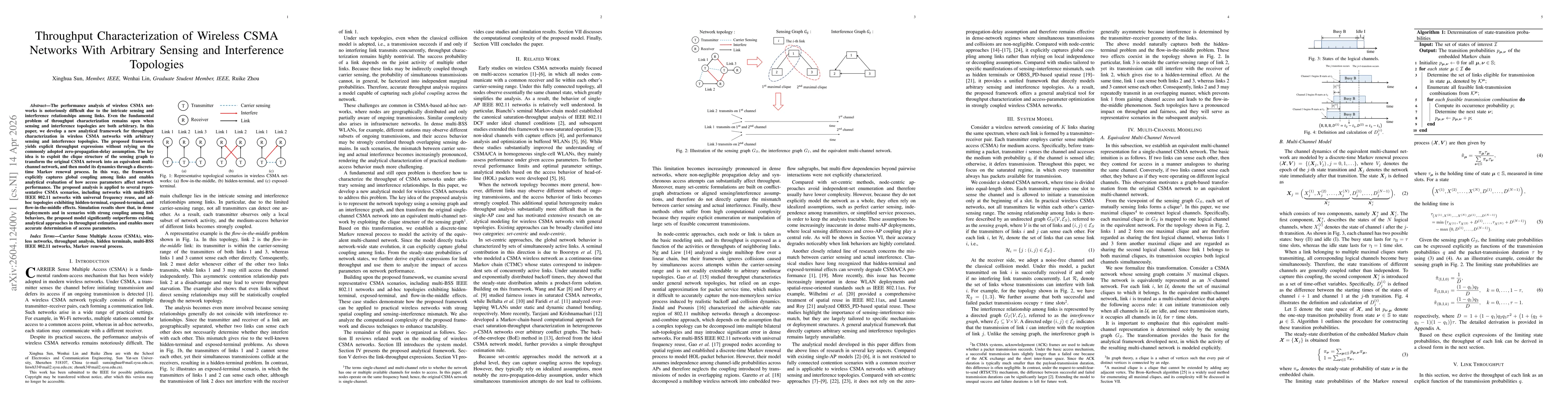 Thumbnail for Throughput Characterization of Wireless CSMA Networks With Arbitrary Sensing and Interference Topologies