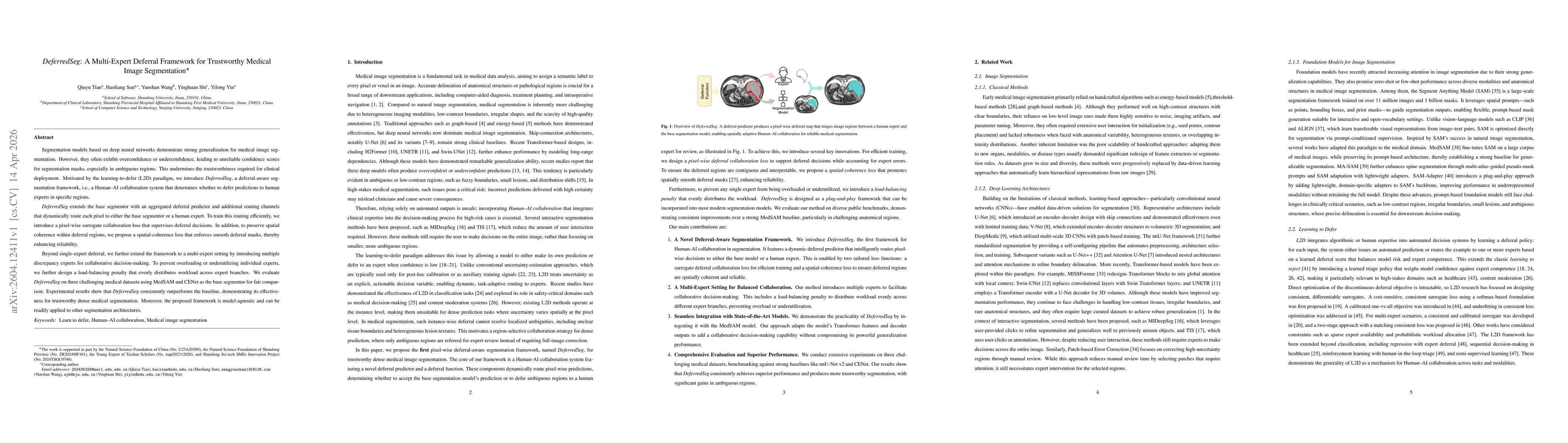 Thumbnail for DeferredSeg: A Multi-Expert Deferral Framework for Trustworthy Medical Image Segmentation