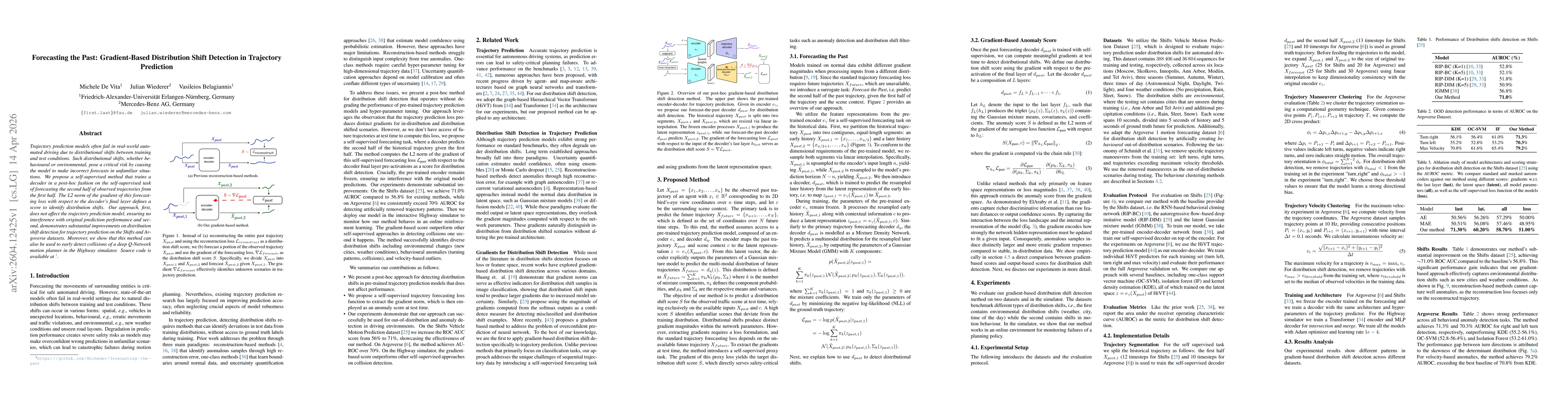 Thumbnail for Forecasting the Past: Gradient-Based Distribution Shift Detection in Trajectory Prediction