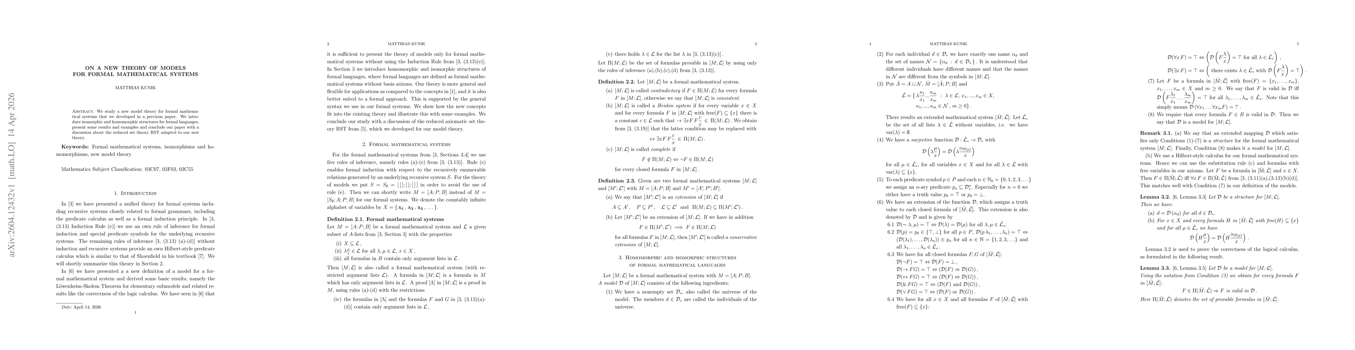 Thumbnail for On a new theory of models for formal mathematical systems