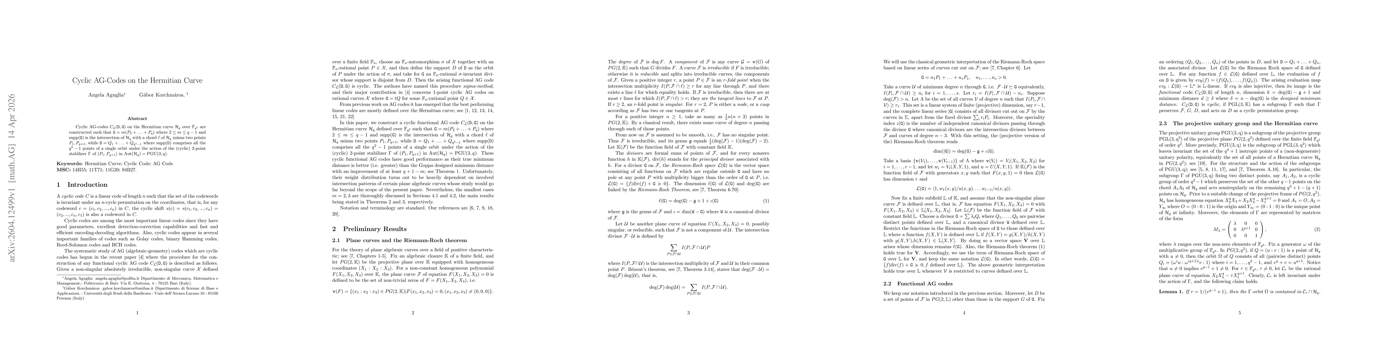 Thumbnail for Cyclic AG-Codes on the Hermitian Curve