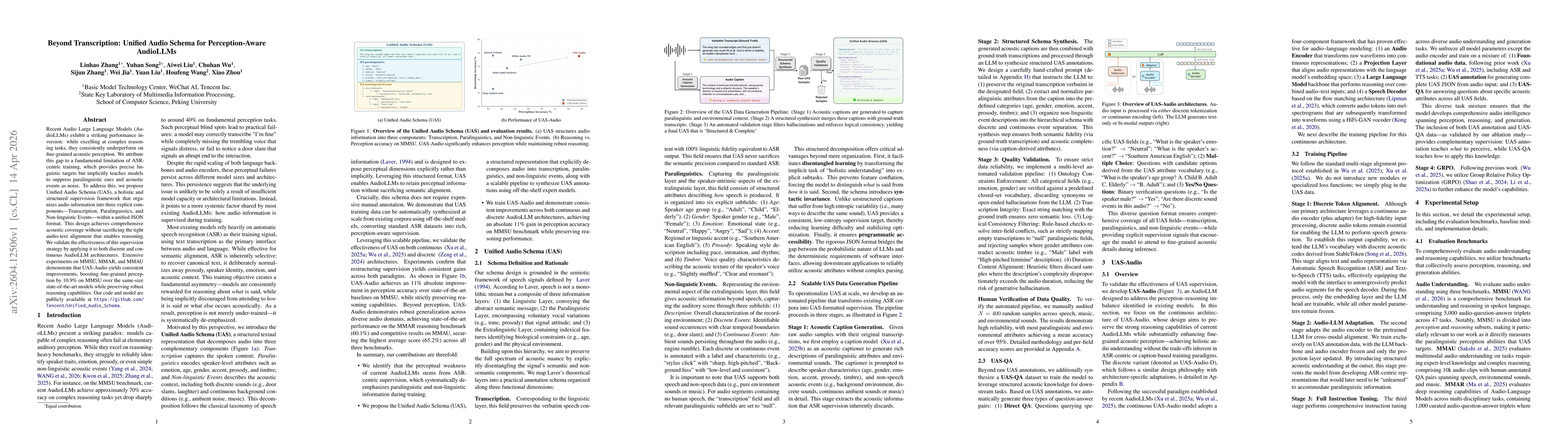 Thumbnail for Beyond Transcription: Unified Audio Schema for Perception-Aware AudioLLMs