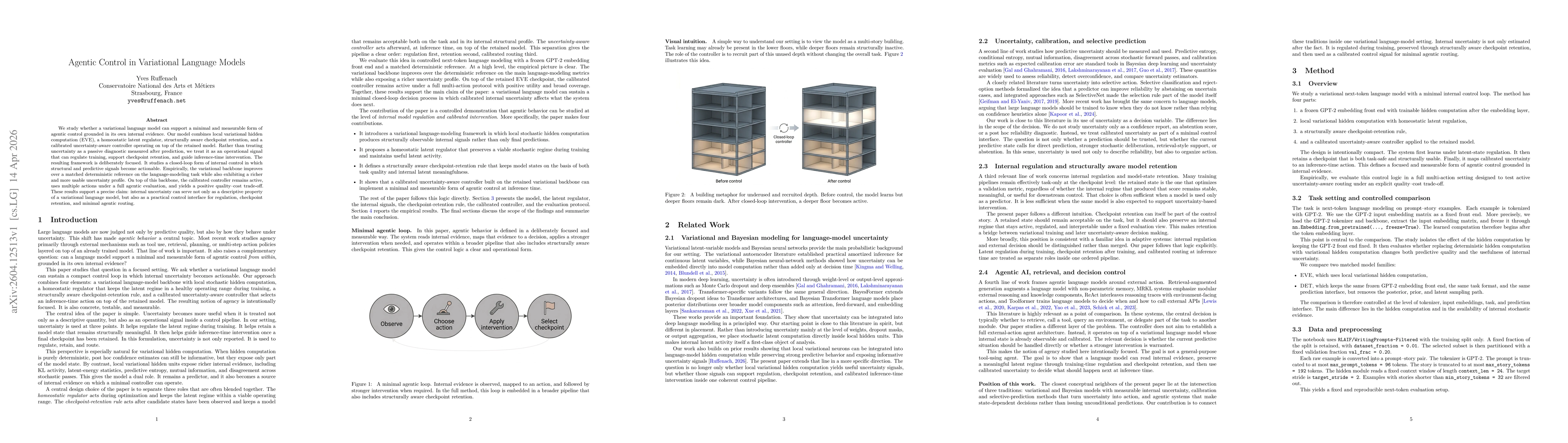 Thumbnail for Agentic Control in Variational Language Models