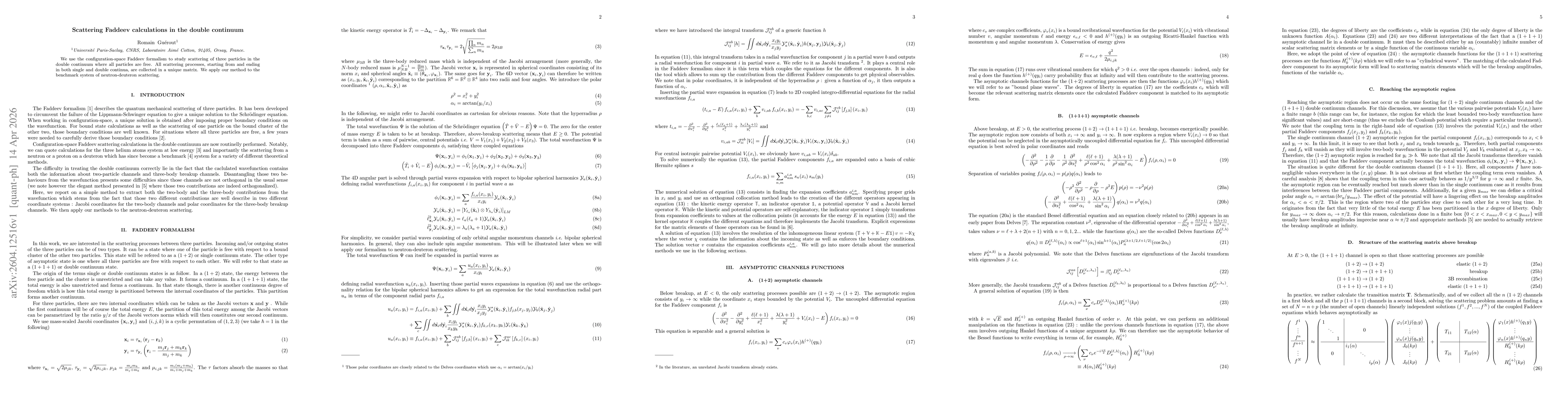 Thumbnail for Scattering Faddeev calculations in the double continuum