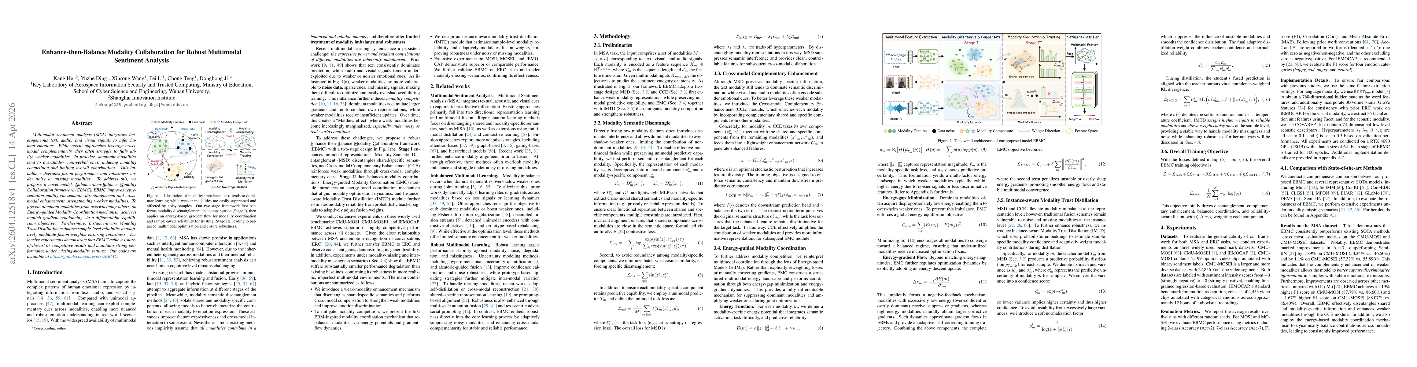 Thumbnail for Enhance-then-Balance Modality Collaboration for Robust Multimodal Sentiment Analysis