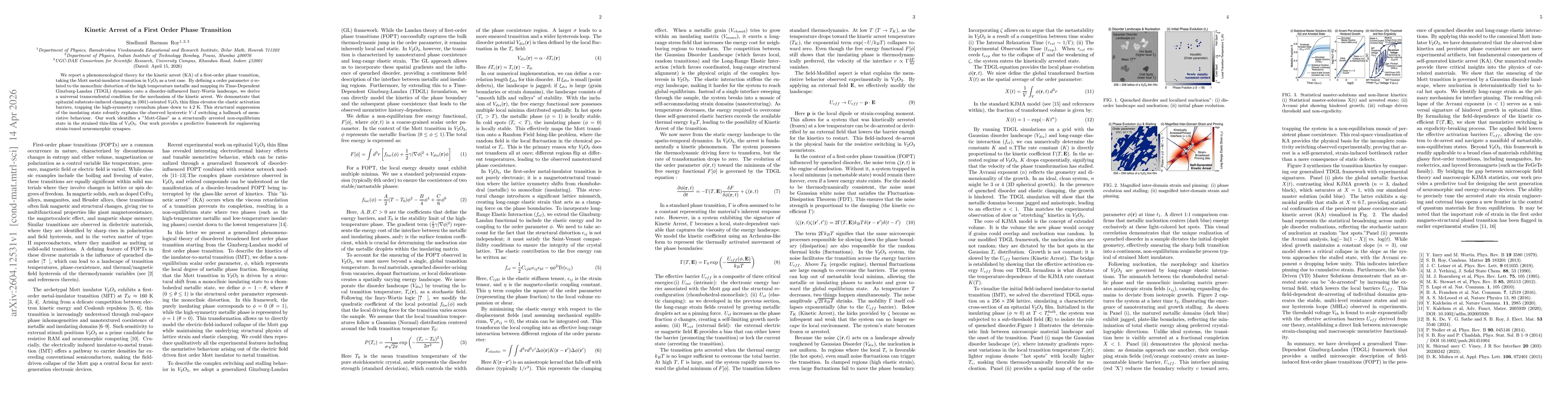Thumbnail for Kinetic Arrest of a First Order Phase Transition