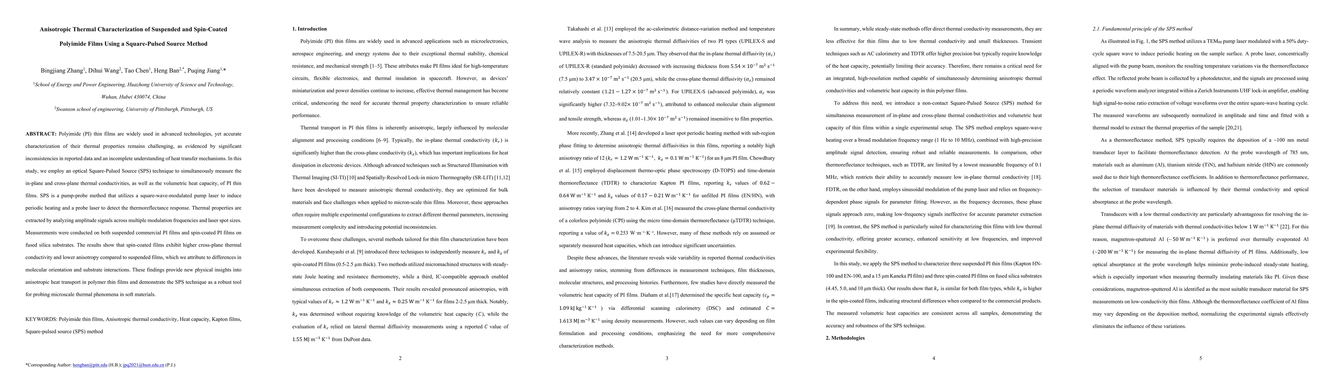 Thumbnail for Anisotropic Thermal Characterization of Suspended and Spin-Coated Polyimide Films Using a Square-Pulsed Source Method