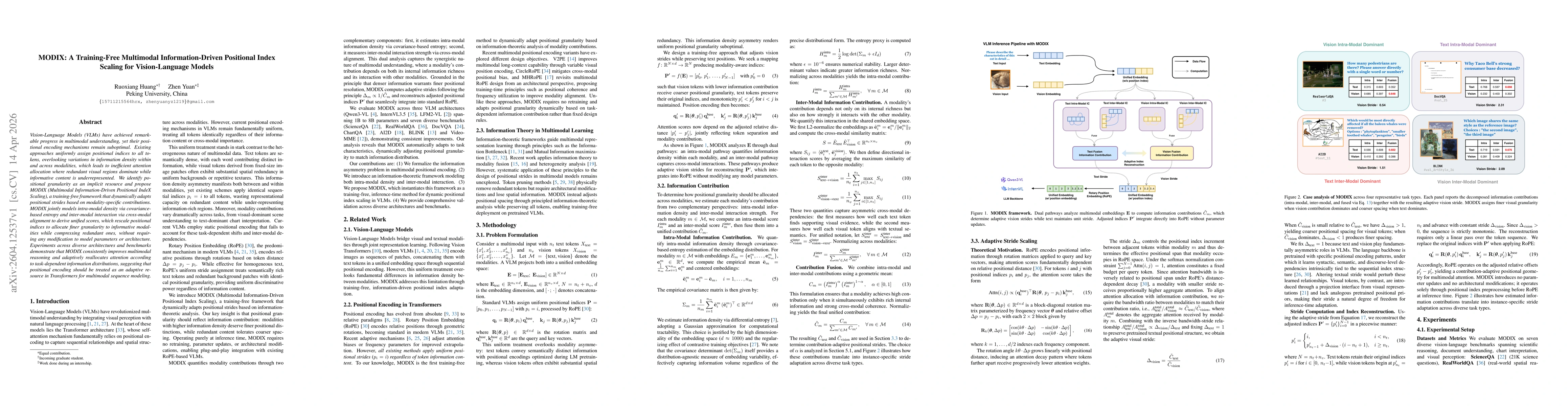 Thumbnail for MODIX: A Training-Free Multimodal Information-Driven Positional Index Scaling for Vision-Language Models