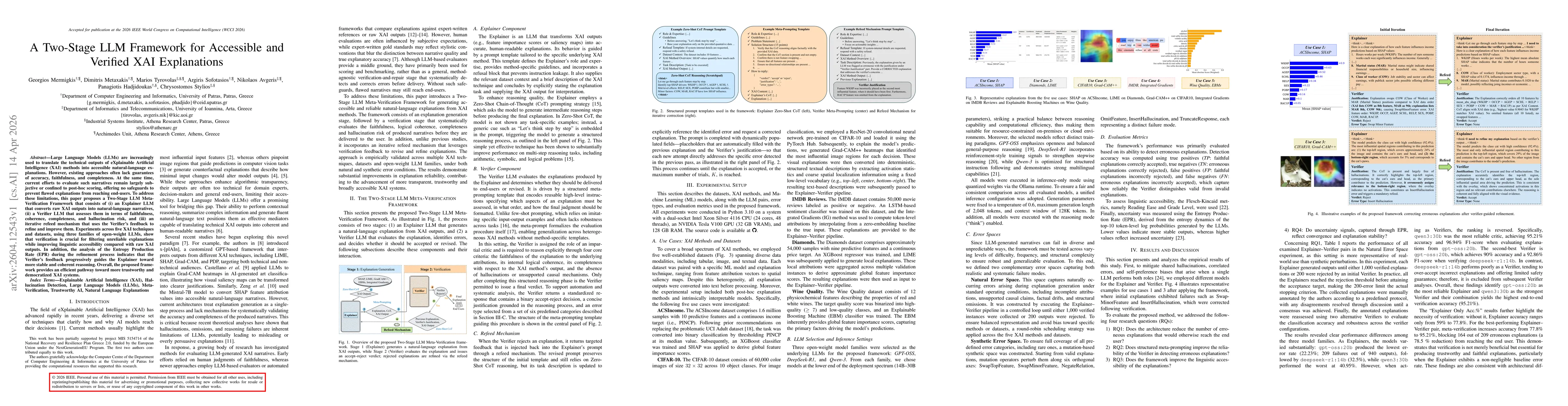 Thumbnail for A Two-Stage LLM Framework for Accessible and Verified XAI Explanations