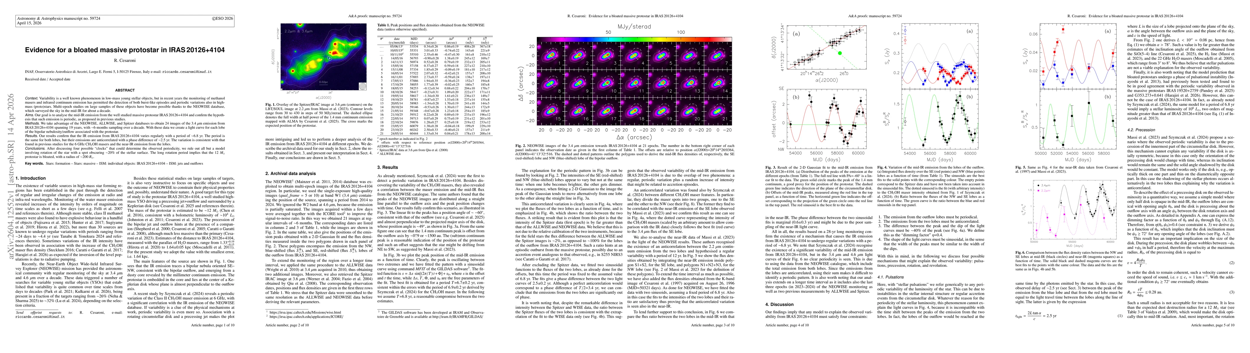Thumbnail for Evidence for a bloated massive protostar in IRAS20126+4104