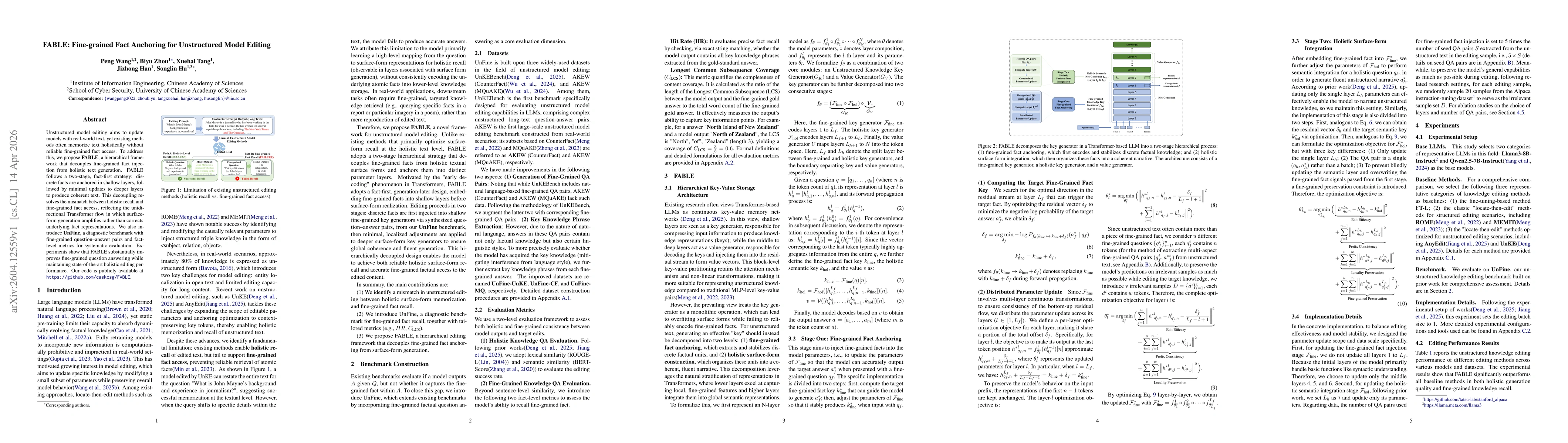 Thumbnail for FABLE: Fine-grained Fact Anchoring for Unstructured Model Editing