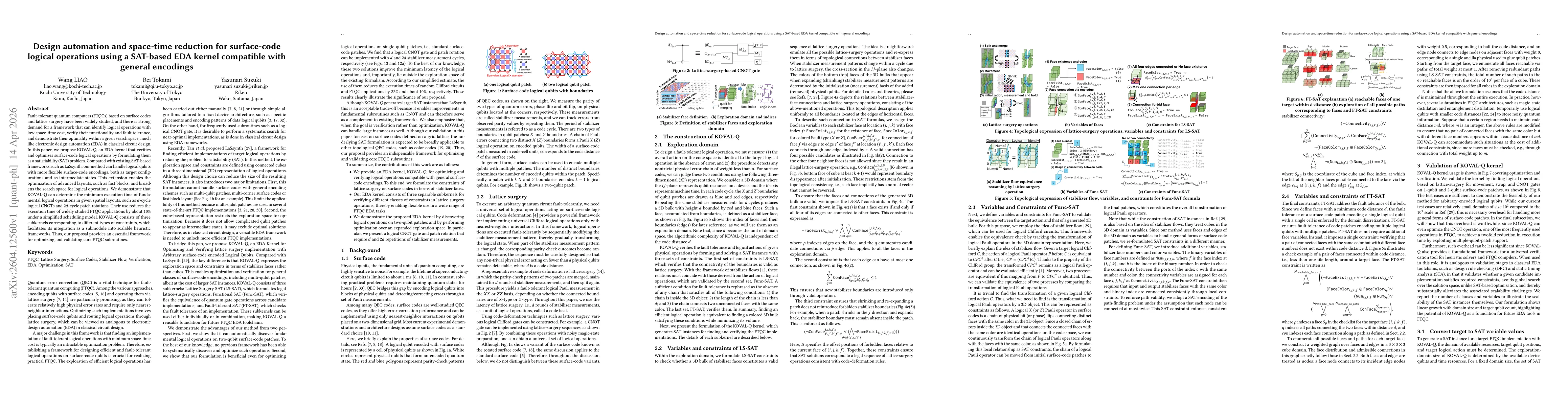 Thumbnail for Design automation and space-time reduction for surface-code logical operations using a SAT-based EDA kernel compatible with general encodings