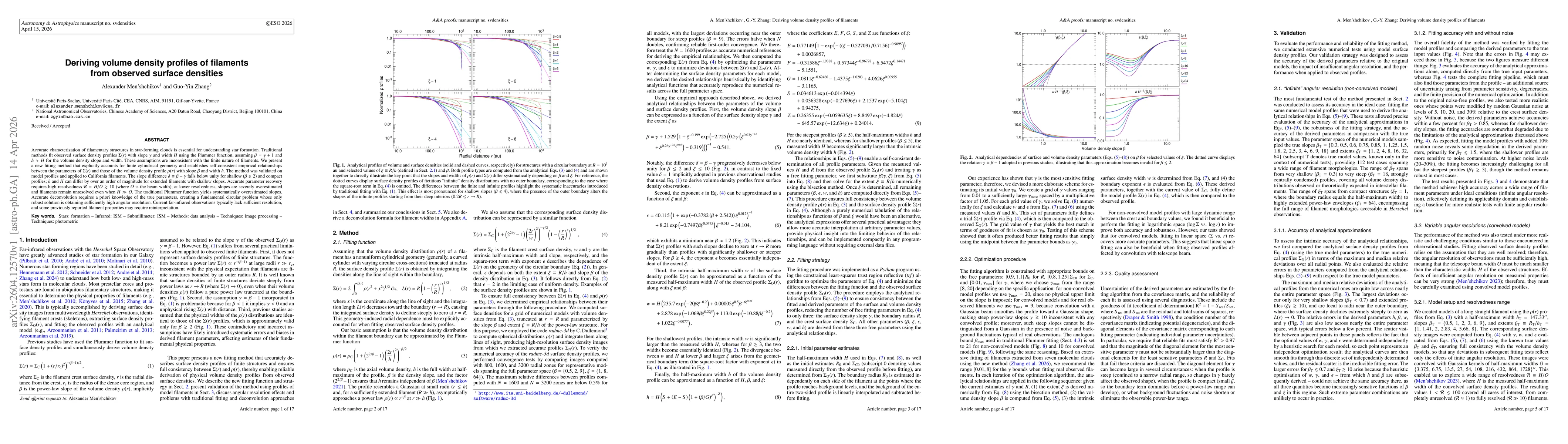 Thumbnail for Deriving volume density profiles of filaments from observed surface densities