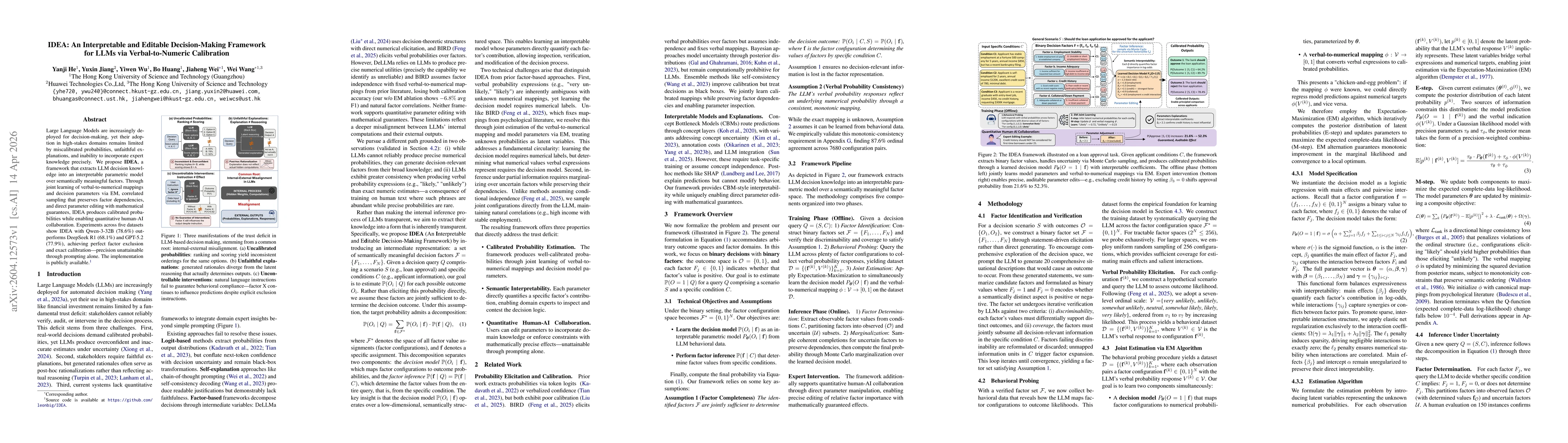 Thumbnail for IDEA: An Interpretable and Editable Decision-Making Framework for LLMs via Verbal-to-Numeric Calibration