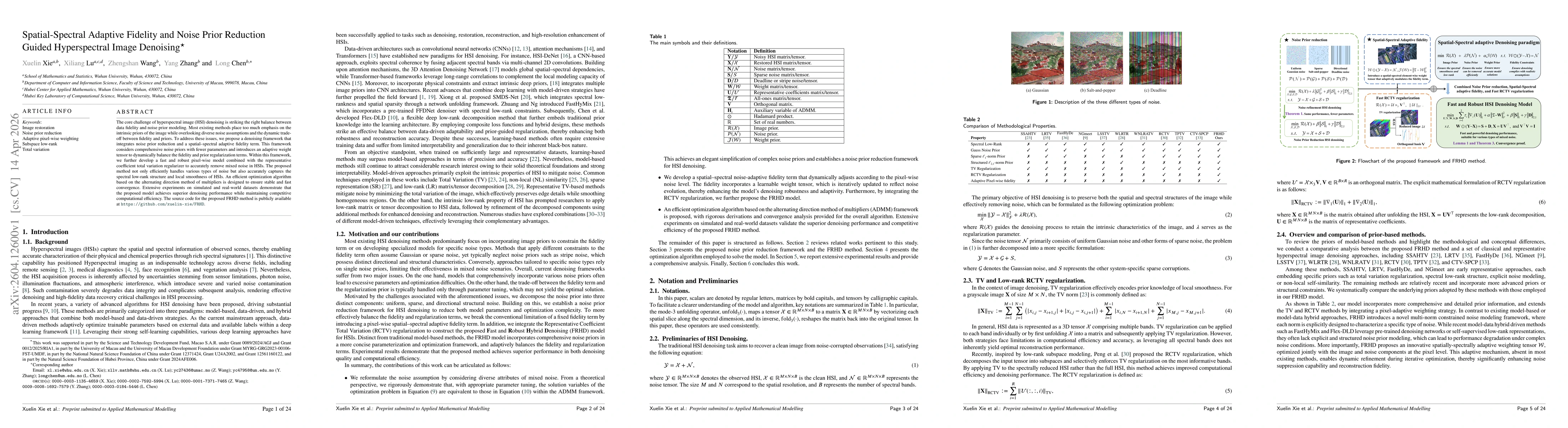 Thumbnail for Spatial-Spectral Adaptive Fidelity and Noise Prior Reduction Guided Hyperspectral Image Denoising